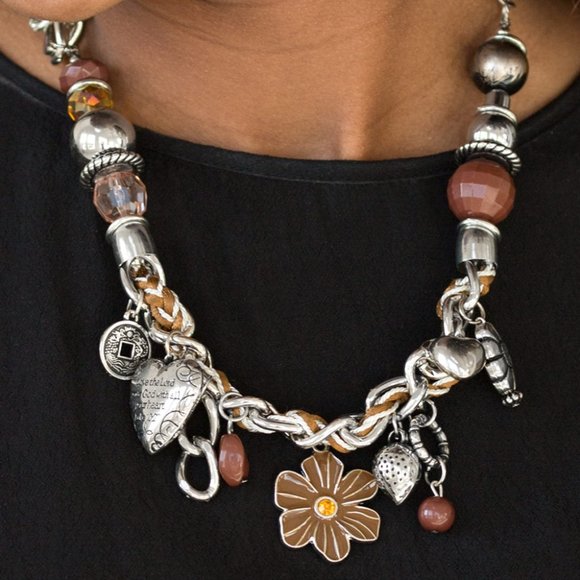 NWT Charmed I Am Sure brown charm necklace set - Picture 2 of 5